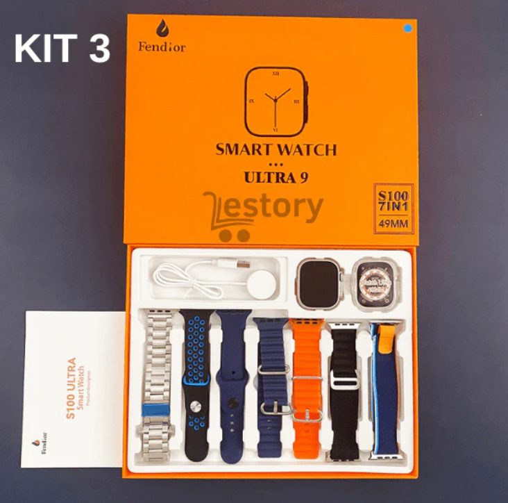 SmartWatch S100 Ultra 9 Kit 7 Pulseiras