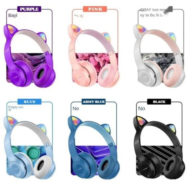 Fones Bluetooth Cat, Ear Com Led Rgb