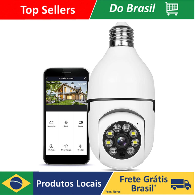 Câmera IP WiFi com Gravador De Vídeo Full HD, Rotação De 360 Graus