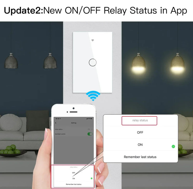 Interruptor de Luz WiFii Inteligente Funciona com Alexa, Google Home Bivolt