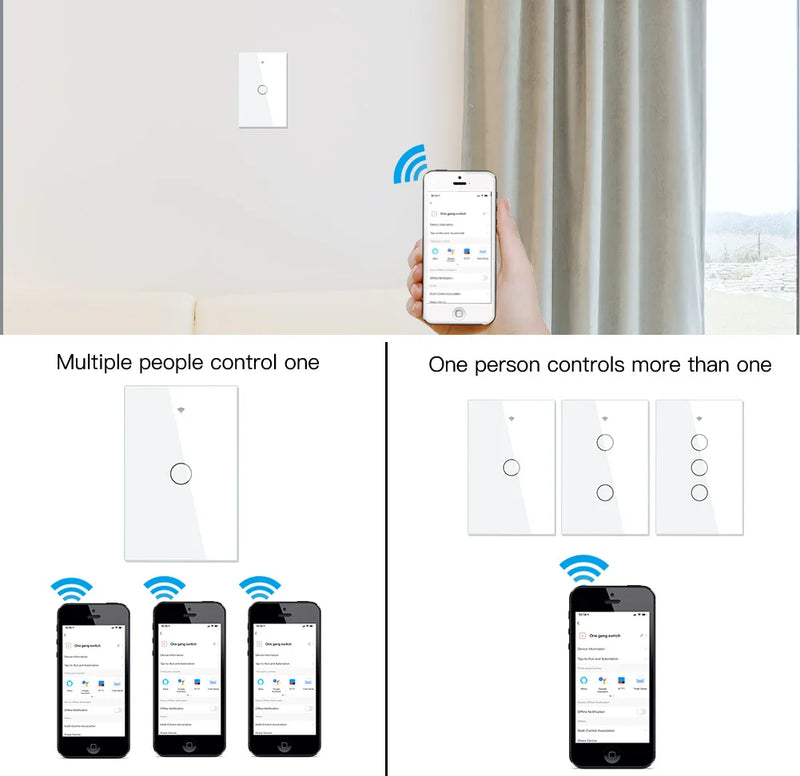 Interruptor de Luz WiFii Inteligente Funciona com Alexa, Google Home Bivolt