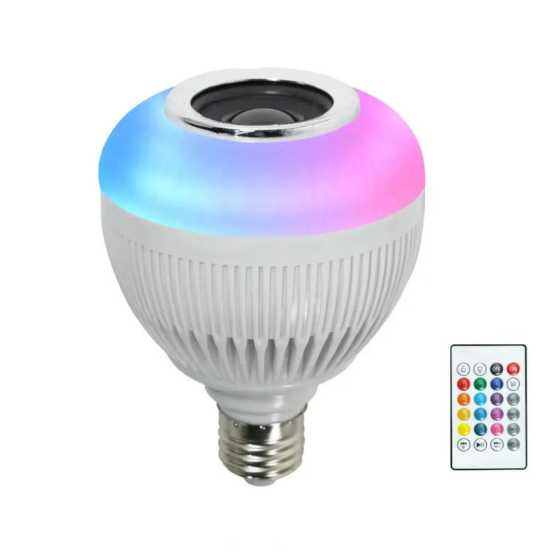 Lampada Bluetooth Led Caixa De Som Com Controle Remoto 12W Rgb Luz Colo