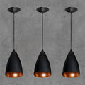 3 Lustres Arandela Modelo Bala - Preto & Cobre