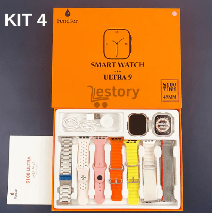 SmartWatch S100 Ultra 9 Kit 7 Pulseiras