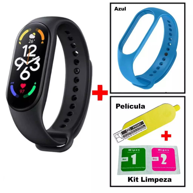 Kit Xiaomi Mi Band 7 ORIGINAL + Pulseira + Película Português