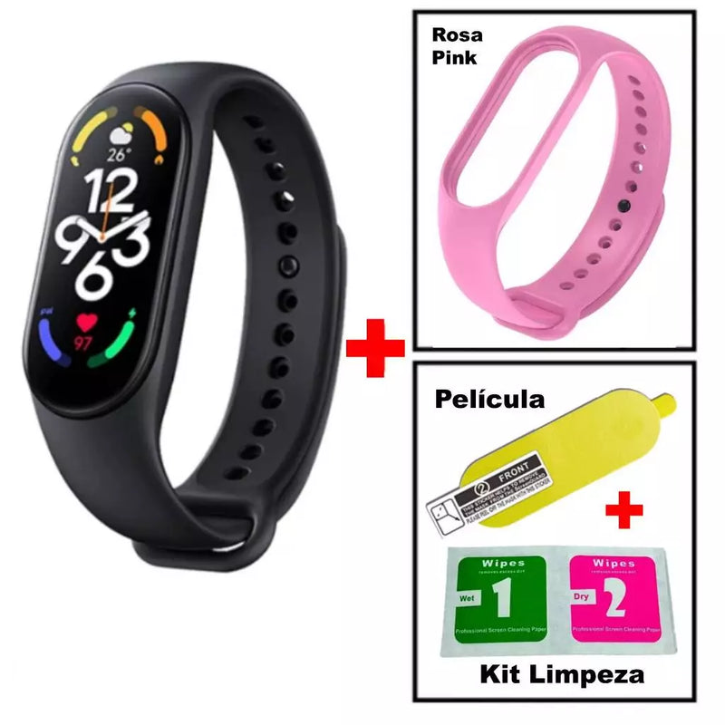 Kit Xiaomi Mi Band 7 ORIGINAL + Pulseira + Película Português