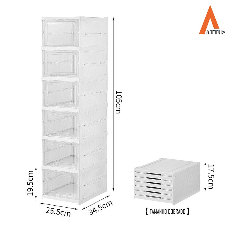 Sapateira Dobrável Transparentes Até 6 pares