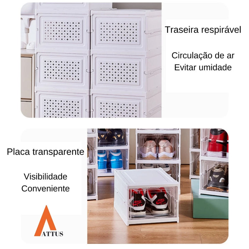 Sapateira Dobrável Transparentes Até 6 pares