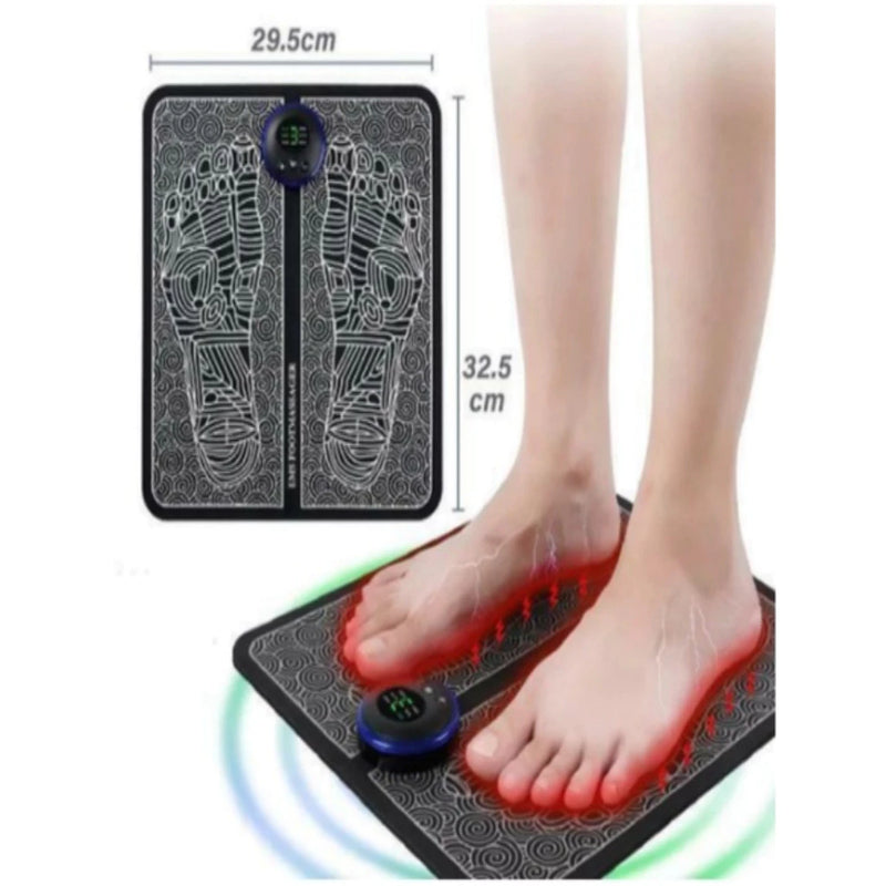 Kit Tapete + Mini Massageador Elétrico Dor Pés E Musculares Tapete Massageador de Pés Elétrico Portátil Recarregável EMS